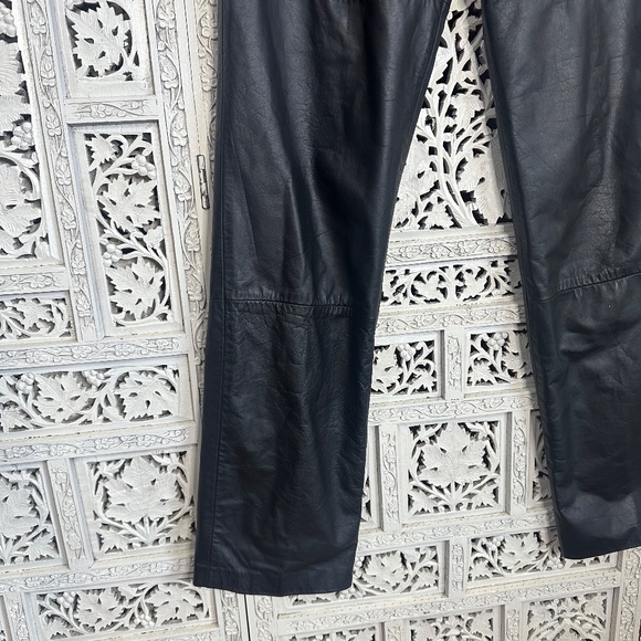 Vintage High Waisted Black Leather Grunge Motorcycle Biker Pants Sz Small - Picture 2 of 10